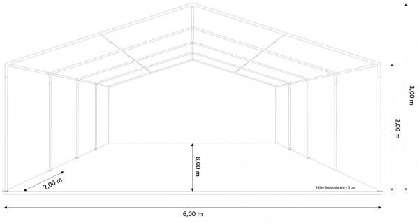 Partyzelt 6x8m - mit Boden