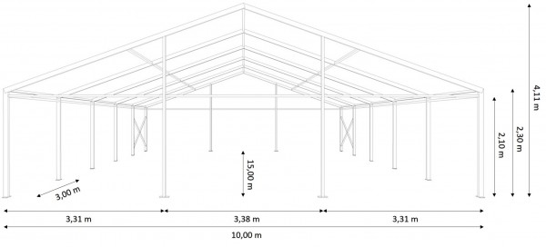 Festzelt 10x15m - ohne Boden