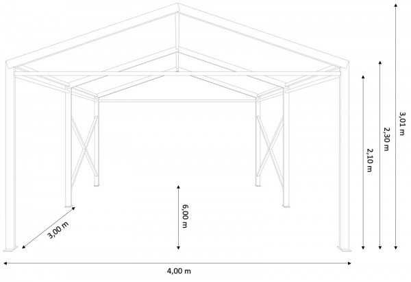 Festzelt 4x6m - ohne Boden
