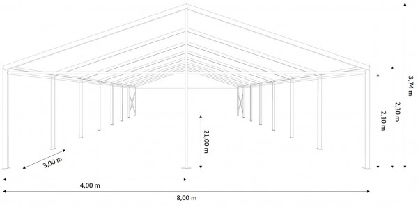 Festzelt 8x21m - ohne Boden