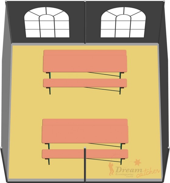 Partyzelt 4x4m - mit Boden