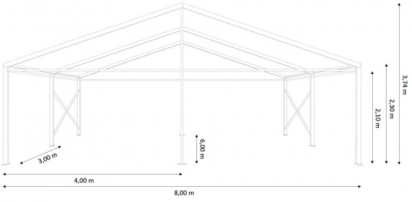 Festzelt 8x6m - ohne Boden