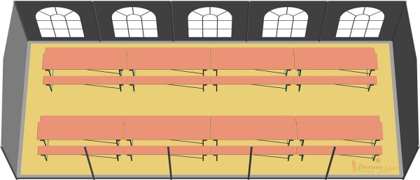 Partyzelt 4x10m - mit Boden
