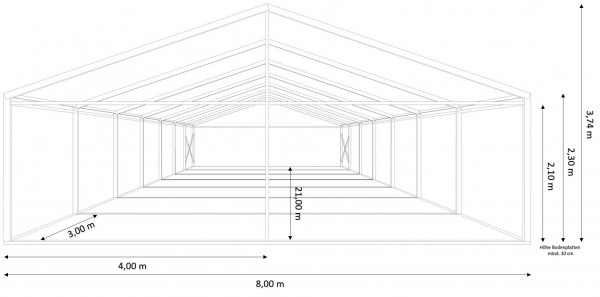 Festzelt 8x21m - mit Boden