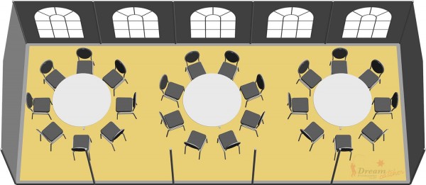 Partyzelt 4x10m - mit Boden