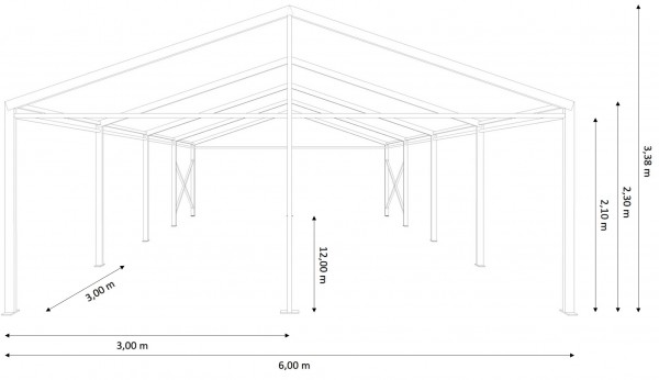 Festzelt 6x12m - ohne Boden