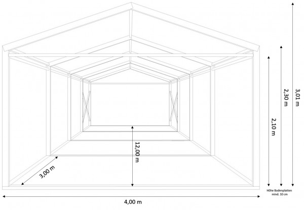 Festzelt 4x12m - mit Boden