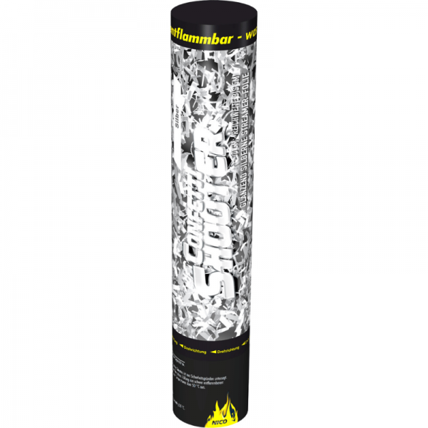 Konfettikanone 30cm - silber metallic
