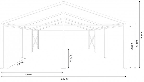 Festzelt 6x9m - ohne Boden