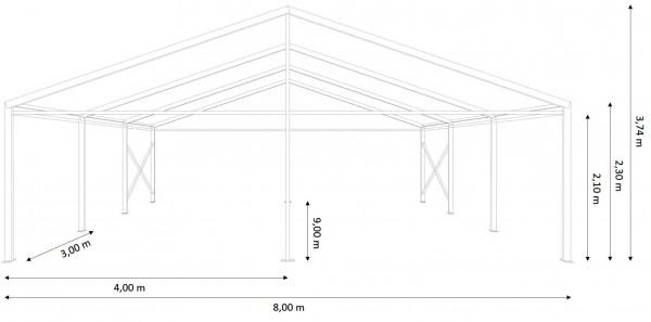 Festzelt 8x9m - ohne Boden