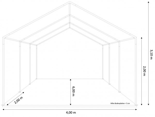 Partyzelt 4x6m - mit Boden