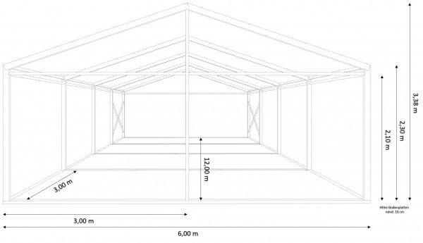 Festzelt 6x12m - mit Boden