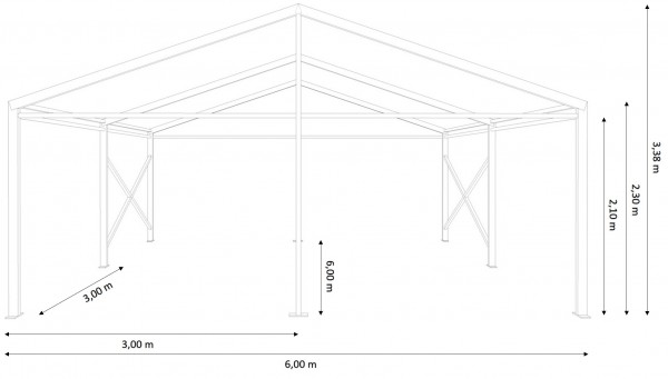 Festzelt 6x6m - ohne Boden