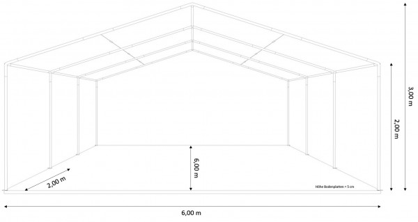 Partyzelt 6x6m - mit Boden