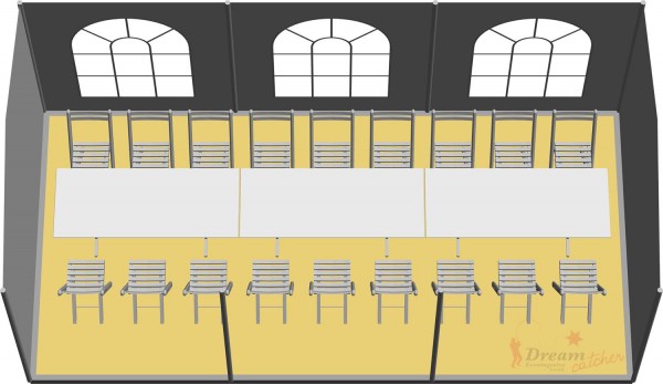 Partyzelt 3x6m - mit Boden