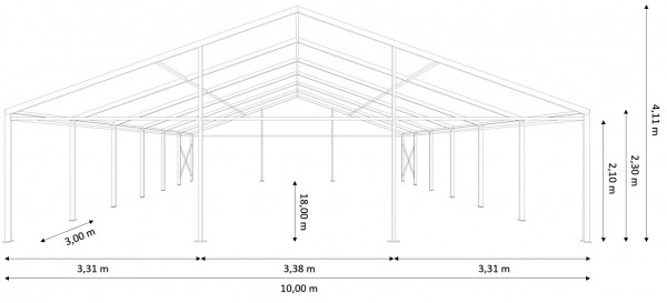 Festzelt 10x18m - ohne Boden