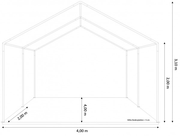 Partyzelt 4x4m - mit Boden
