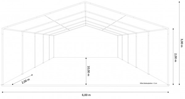 Partyzelt 6x10m - mit Boden