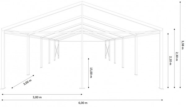 Festzelt 6x15m - ohne Boden